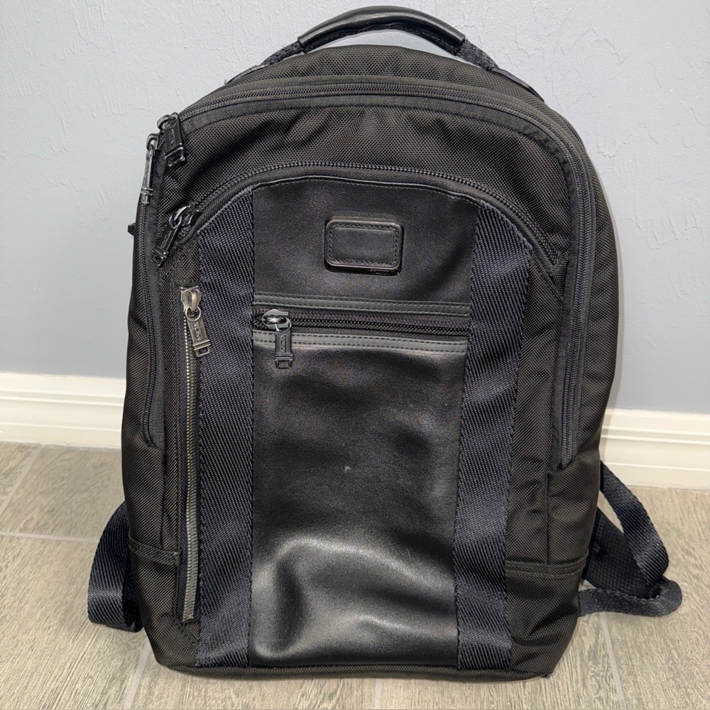 Tumi Alpha‎ Bravo Davis Backpack Laptop Carry Bag Nylon Leather Black *READ